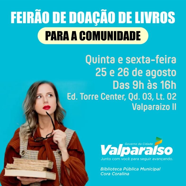 BIBLIOTECA CORA CORALINA PROMOVE SEU TRADICIONAL FEIRÃO PARA DOAÇÃO DE LIVROS