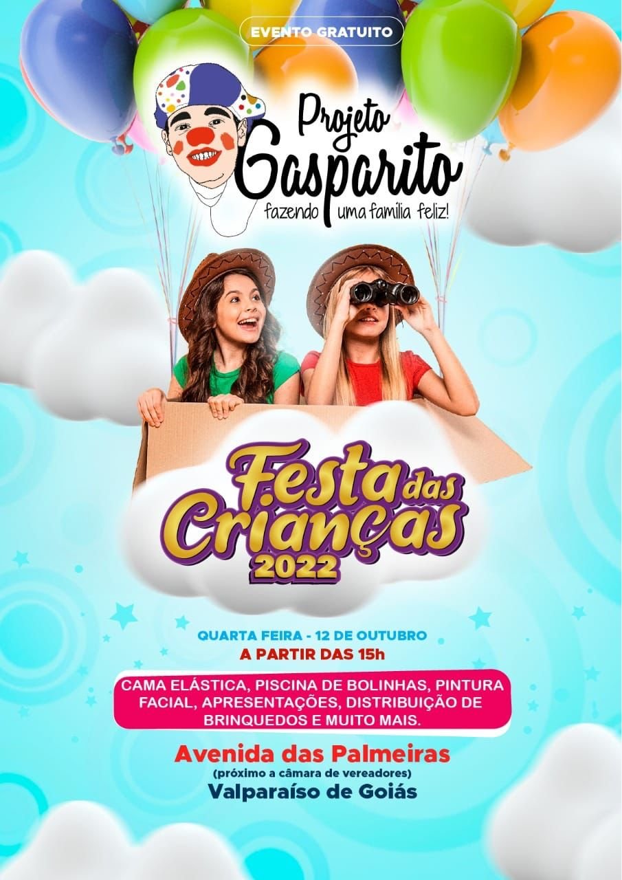 PROJETO GASPARITO PROMOVE FESTA DAS CRIANÇAS EM VALPARAÍSO