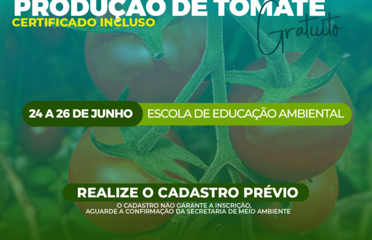 SECRETARIA DE MEIO AMBIENTE ABRE VAGAS PARA CURSO DE PRODUÇÃO DE TOMATES